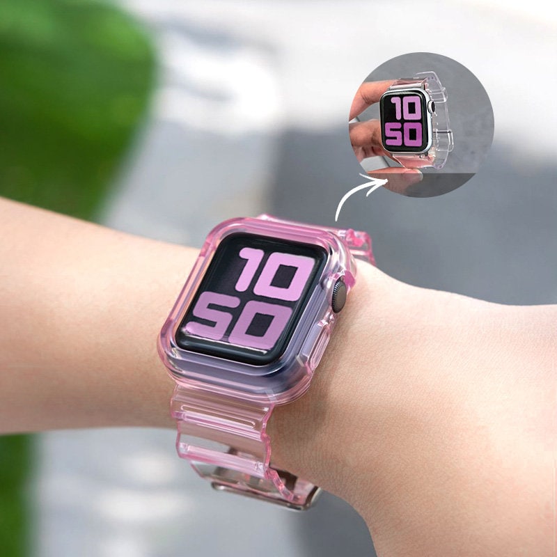 Silikonarmband Armband Fodral Armband Ljus Set för Apple Klocka 38mm - Röd