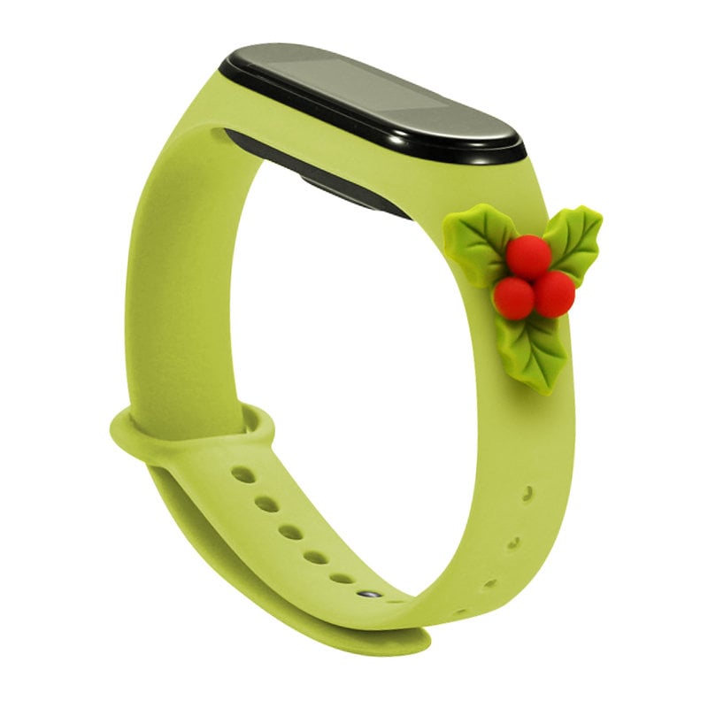 Armband Xmas för Xiaomi Mi Band 5 / 6 Jul Silikon Armband Armband med Mistel - Grön