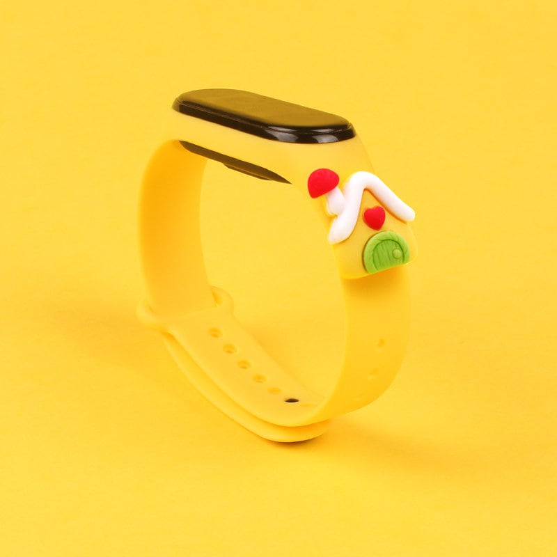 Rem Xmas för Xiaomi Mi Band 5 / 6 Jul Silikon Rem Armband med Hus - Gul