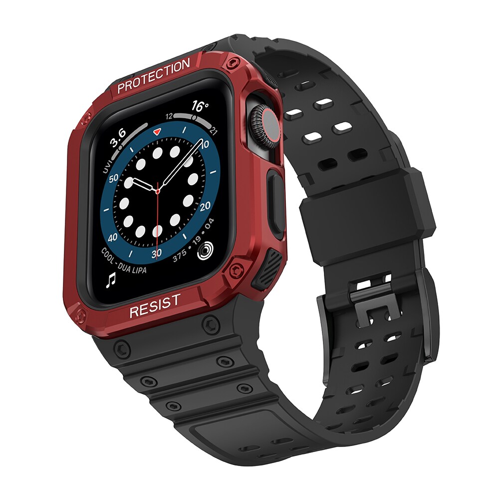 Skyddsarmband för Apple-klocka 38/40/41mm pansarband - svart, röd