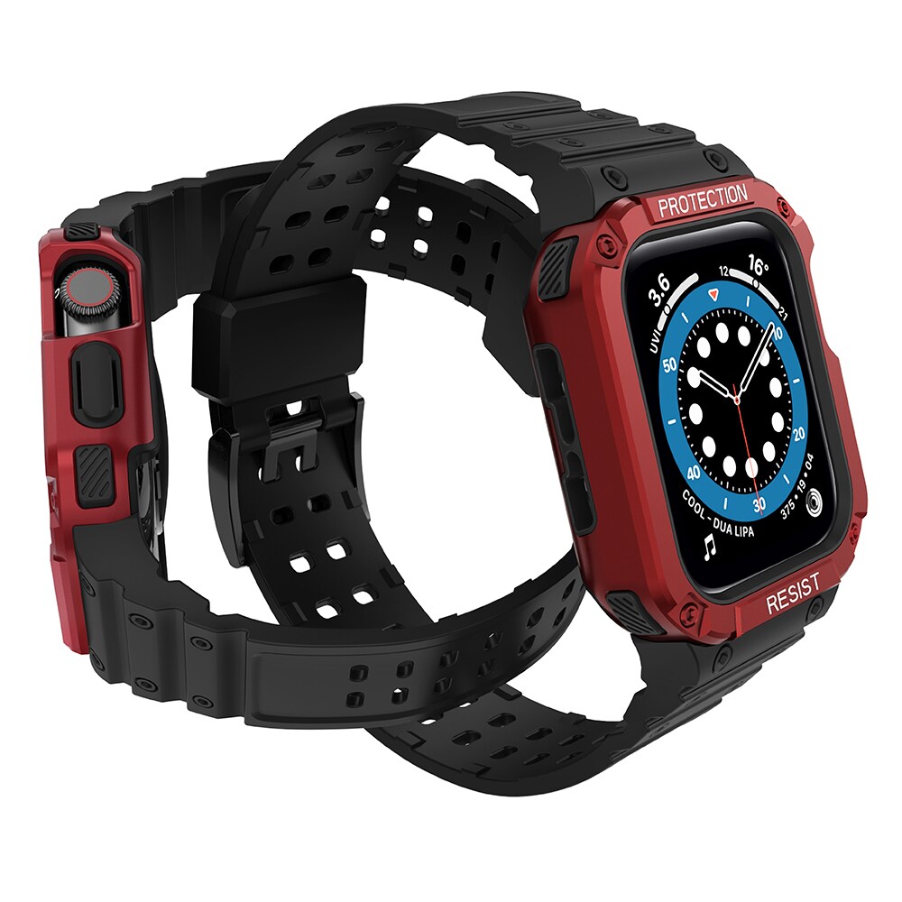 Skyddsarmband för Apple-klocka 38/40/41mm pansarband - svart, röd