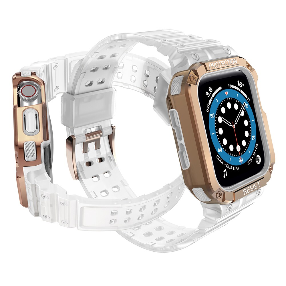 Skyddsarmband för Apple-klocka 38/40/41mm pansararmband - transparent, roséguld