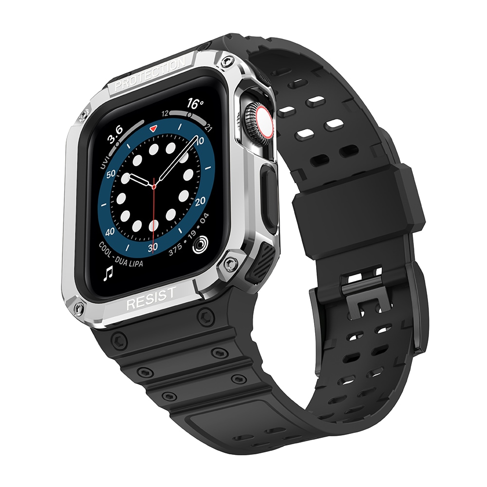 Protect-armband för Apple-klocka 38/40/41mm pansararmband - svart, silver