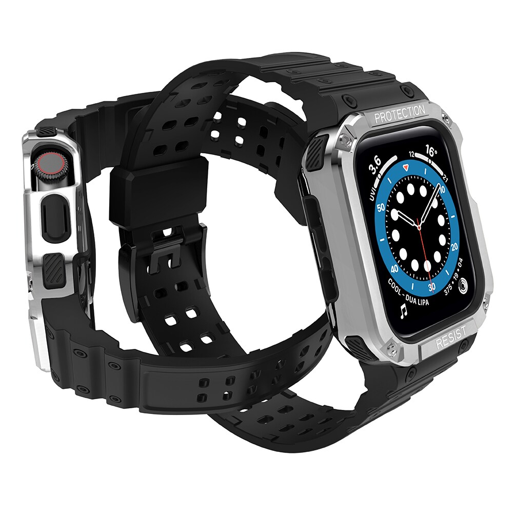 Protect-armband för Apple-klocka 38/40/41mm pansararmband - svart, silver