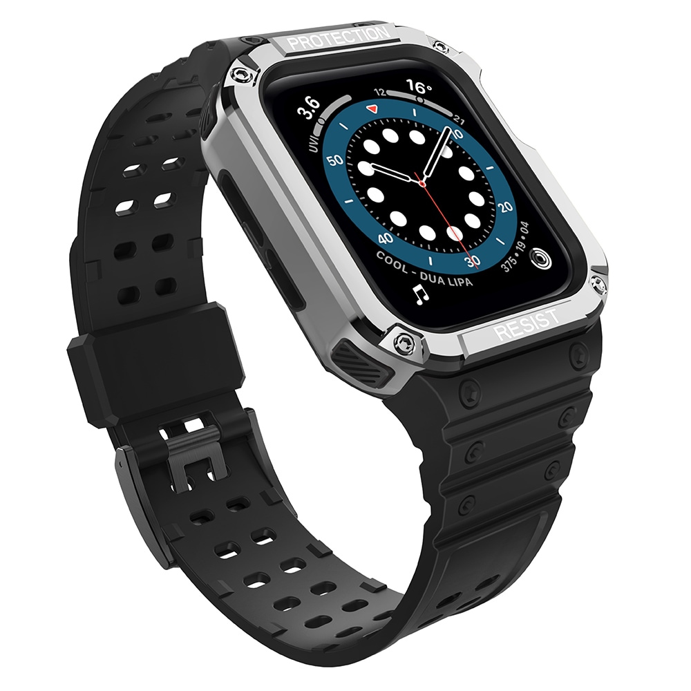 Protect-armband för Apple-klocka 38/40/41mm pansararmband - svart, silver