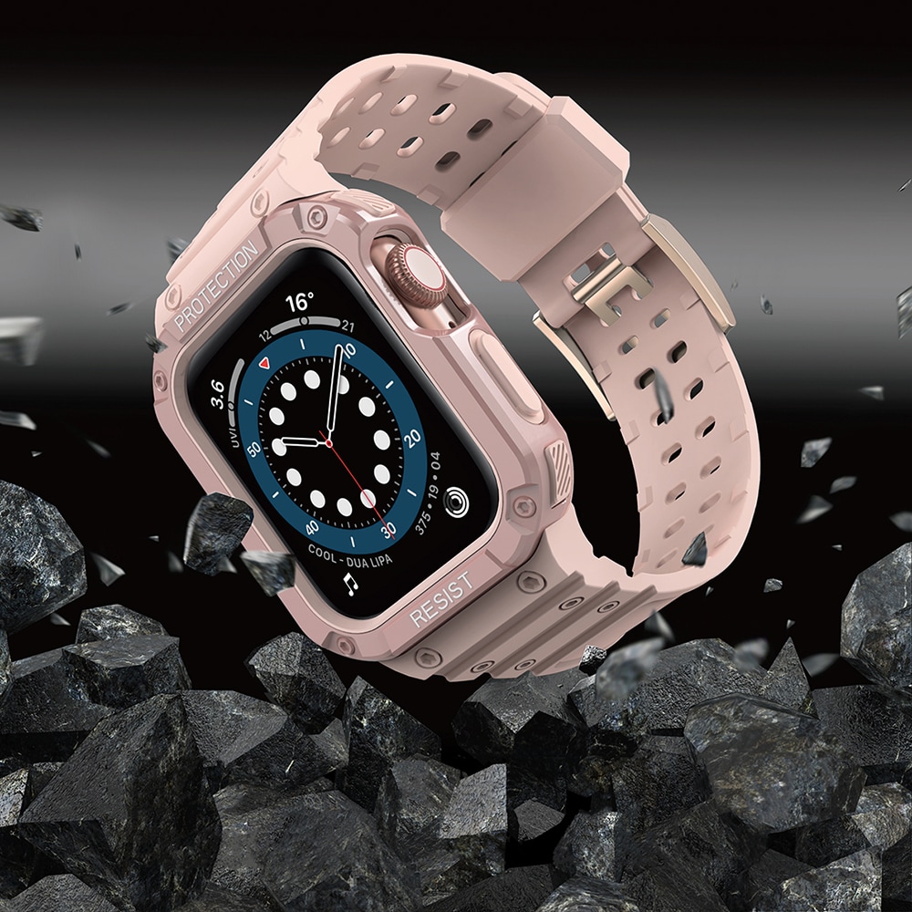 Protect armband för Apple klocka 42/44/45mm pansararmband - rosa
