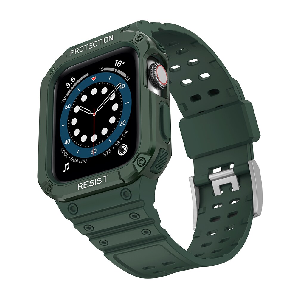 Protect armband för Apple klocka 42/44/45mm pansararmband - grön