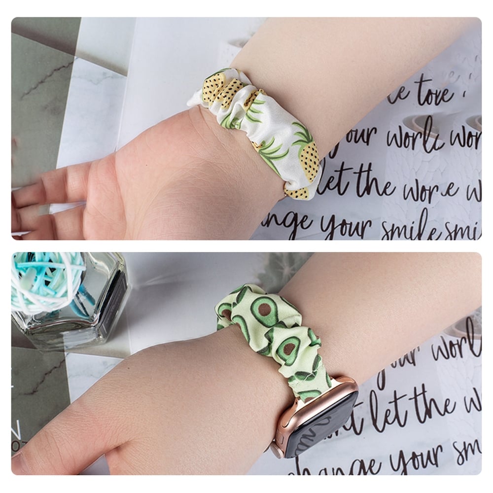 Tygband för Apple Klocka 38 / 40 / 41 mm armband armband gummiband - ananas