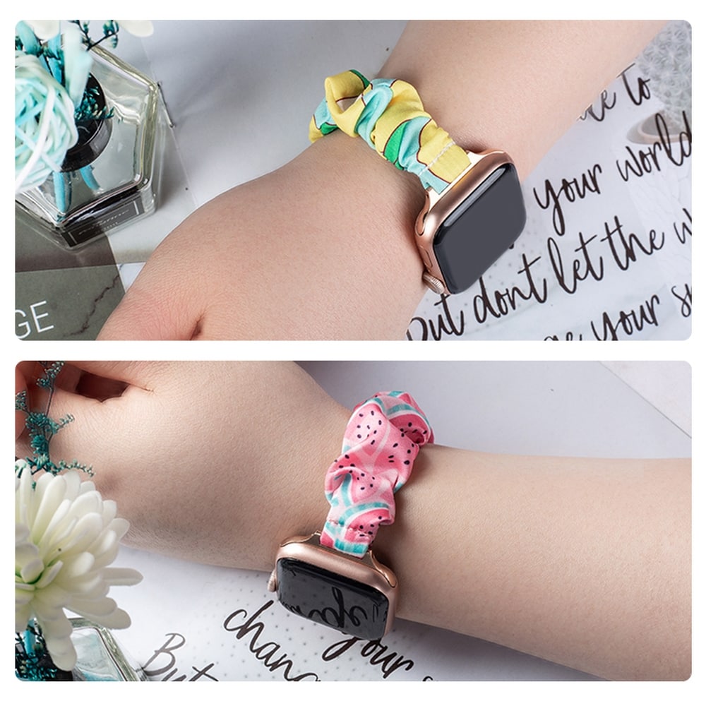 Tygband för Apple Klocka 42 / 44 / 45 mm armband armband gummiband - avokado