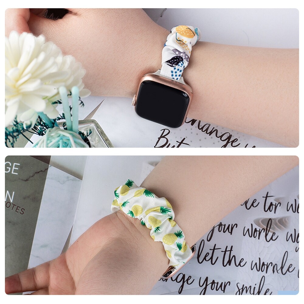 Tygband för Apple Klocka 42 / 44 / 45 mm armband armband gummiband - ananas
