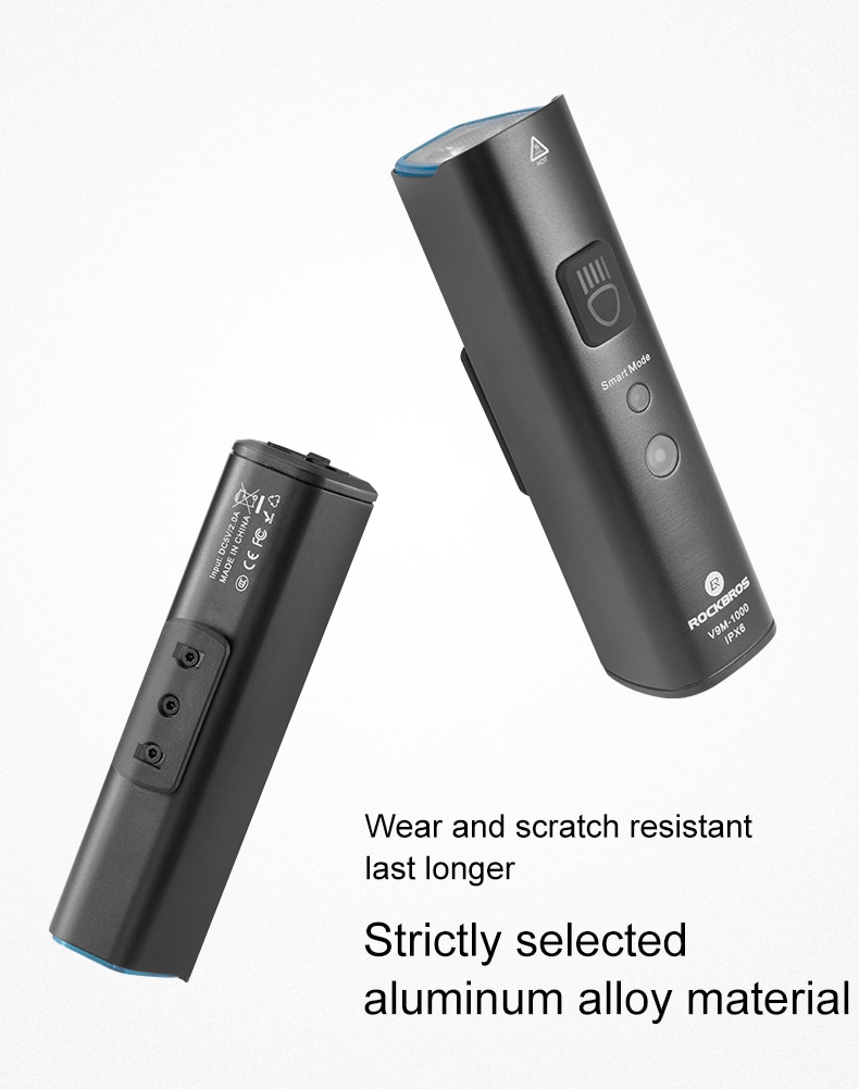 Rockbros V9M-1000 frontlykt for sykkel 1000lm - svart