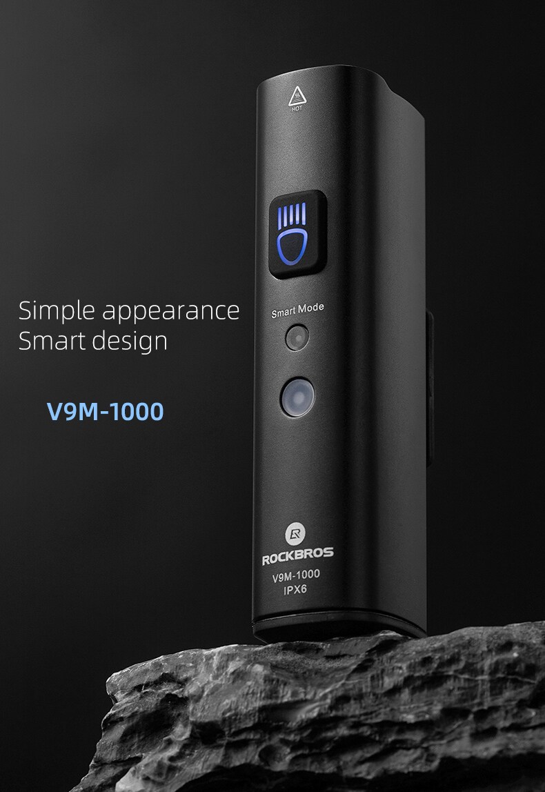 Rockbros V9M-1000 frontlykt for sykkel 1000lm - svart