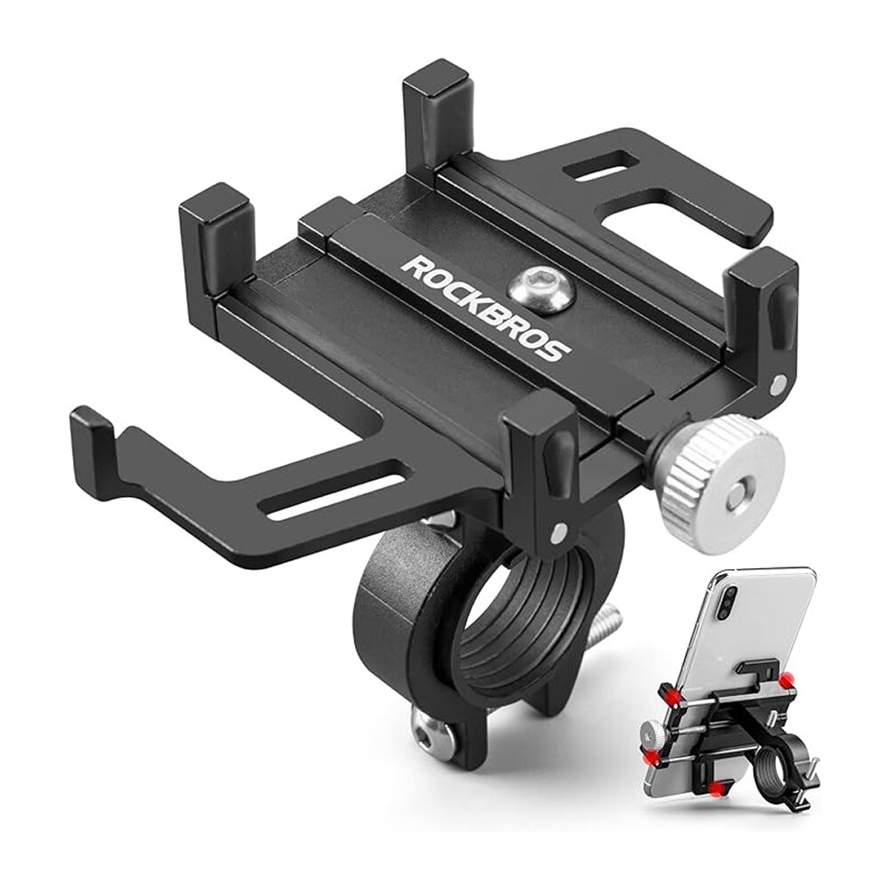 Rockbros 699-BK sykkeltelefonholder i aluminiumslegering - svart