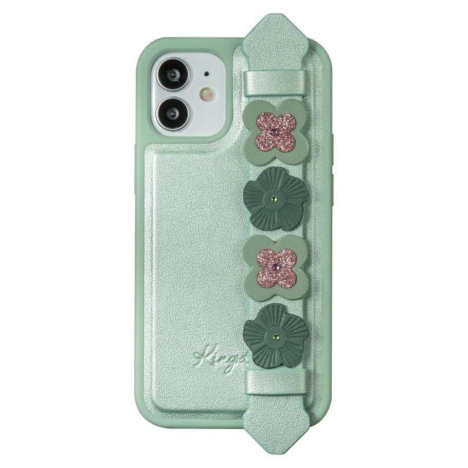 Kingxbar Sweet Series fodral med Swarovski-kristaller för iPhone 12 Pro / 12 green