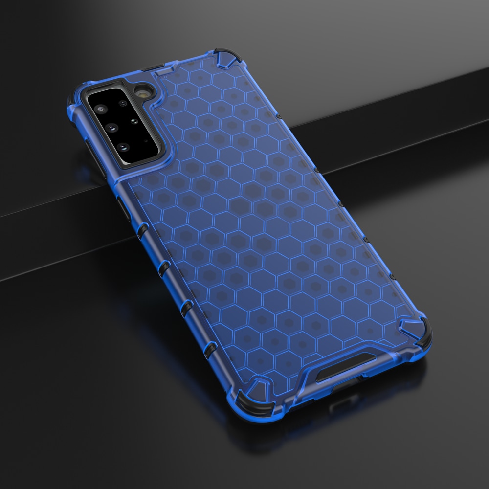 Honeycomb Case pansarskydd med TPU-stötfångare för Samsung Galaxy S21+ 5G (S21 Plus 5G) blå