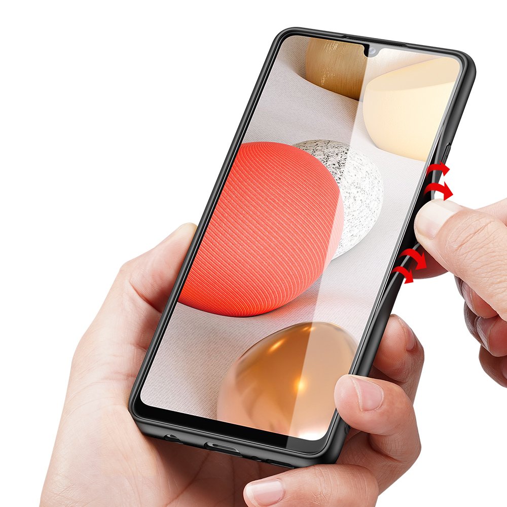 Dux Ducis Fino etui dækket med nylonmateriale til Samsung Galaxy A42 5G grøn