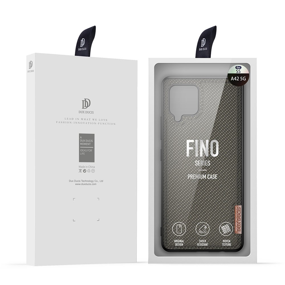 Dux Ducis Fino etui dækket med nylonmateriale til Samsung Galaxy A42 5G grøn