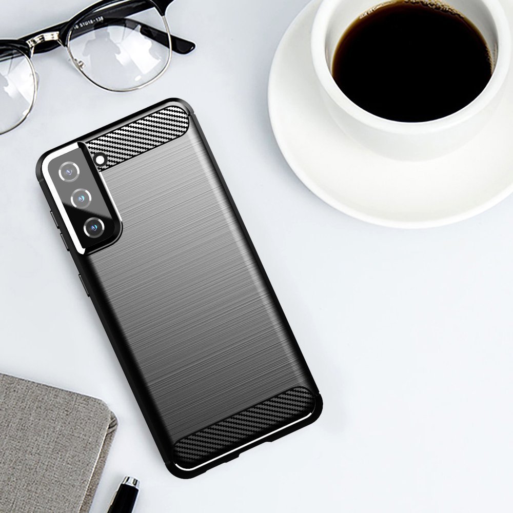 Carbon Case Fleksibelt TPU-etui til Samsung Galaxy S21+ 5G (S21 Plus 5G) sort
