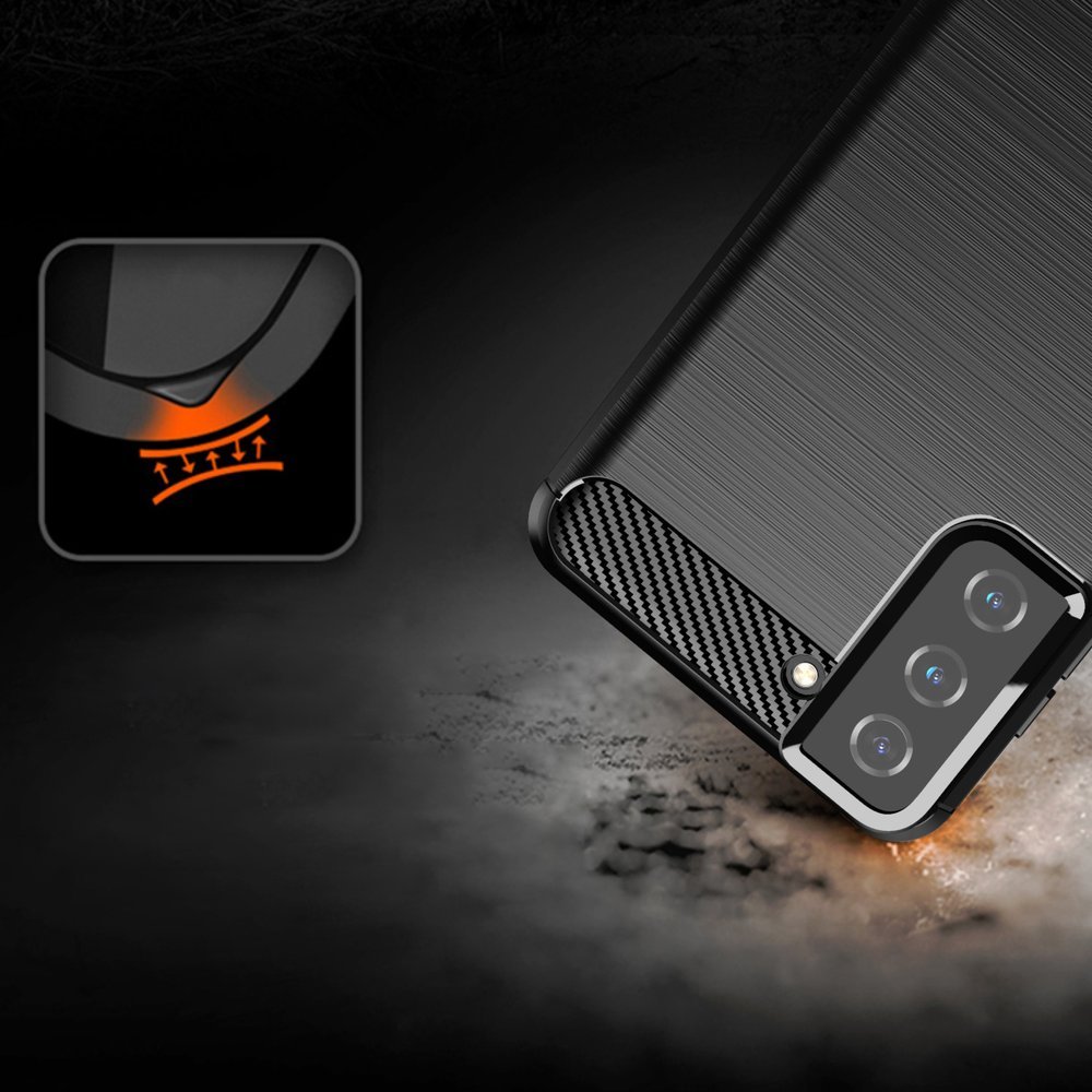 Carbon Case Fleksibelt TPU-etui til Samsung Galaxy S21+ 5G (S21 Plus 5G) sort