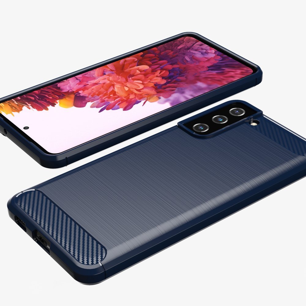 Carbon Case Fleksibelt TPU-etui til Samsung Galaxy S21+ 5G (S21 Plus 5G) blå
