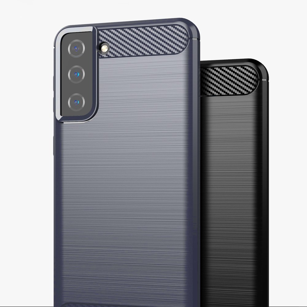 Carbon Case Fleksibelt TPU-etui til Samsung Galaxy S21+ 5G (S21 Plus 5G) blå