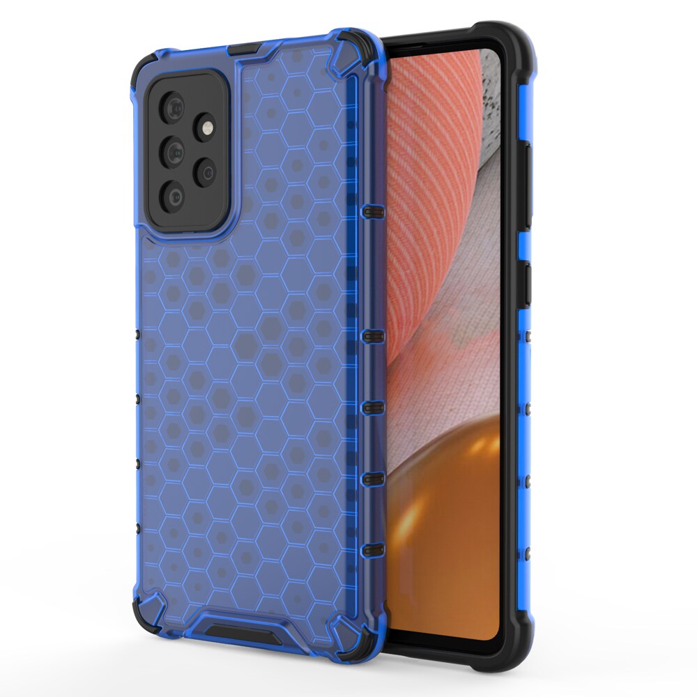 Honeycomb Case pansarskydd med TPU Bumper för Samsung Galaxy A72 4G blå