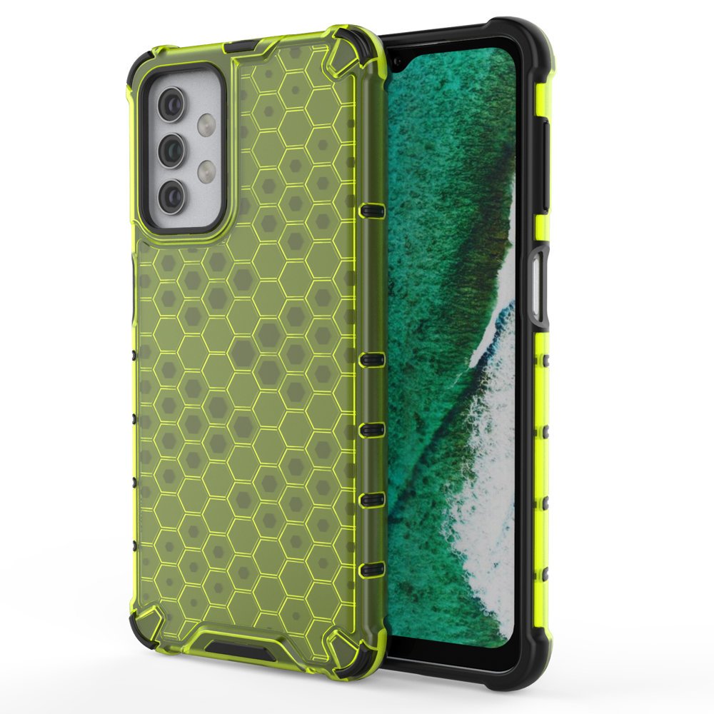 Honeycomb Case pansarskydd med TPU Bumper för Samsung Galaxy A32 5G grön