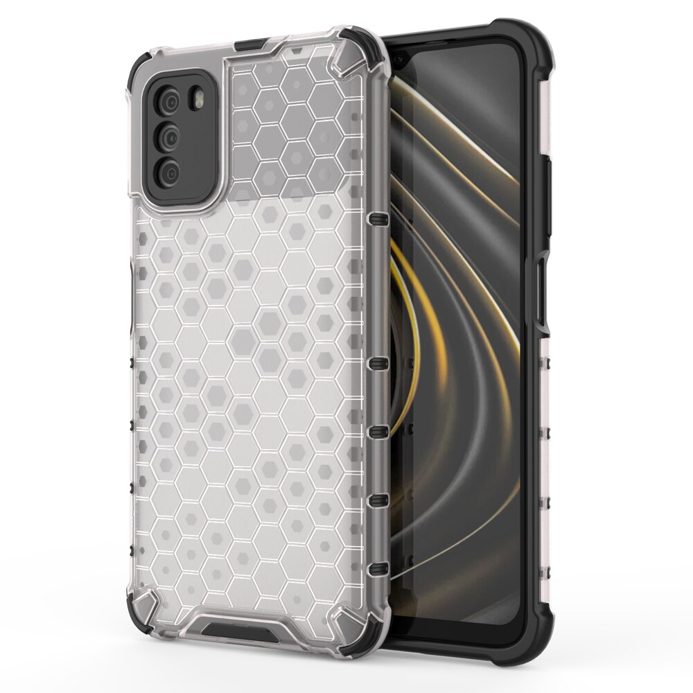 Honeycomb Case pansarskydd med TPU-stötfångare för Xiaomi Poco M3 transparent