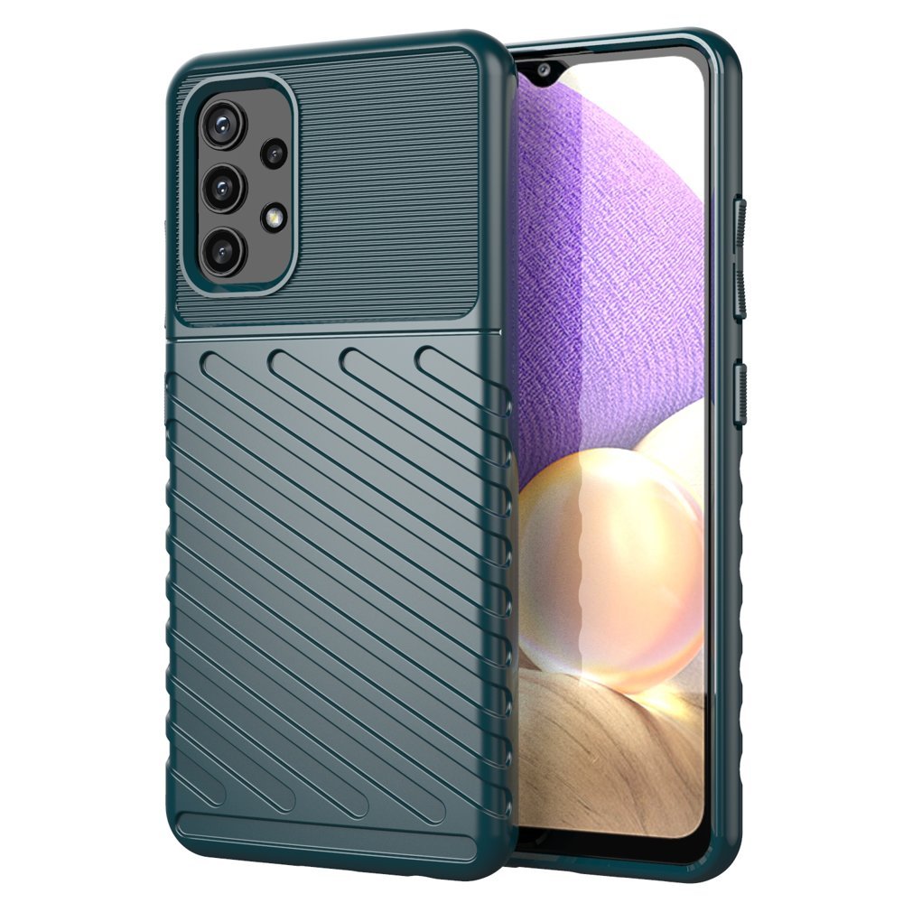 Thunder Case Flexibelt, tufft och robust TPU-fodral för Samsung Galaxy A72 4G grön
