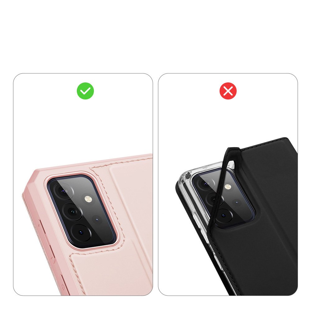DUX DUCIS Skin X Bookcase typ fodral för Samsung Galaxy A72 4G rosa