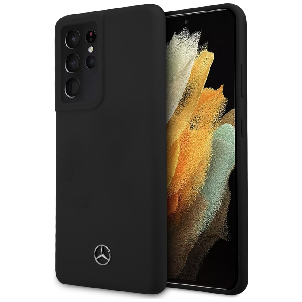 Mercedes Silikonfodral för Samsung Galaxy S21 Ultra - Svart