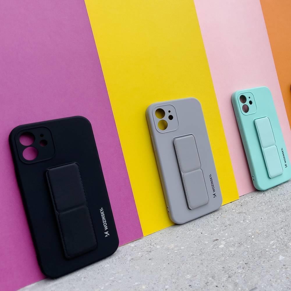 Wozinsky Etui med kickstand iPhone 12 Pro silikoneetui med stander Marineblå