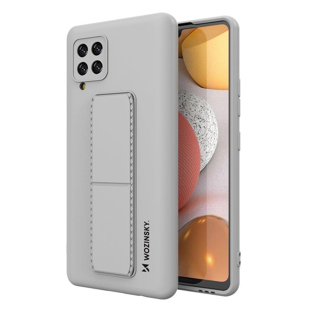 Wozinsky Kickstand Fodral silikonfodral med stöd Samsung Galaxy A42 5G fodral grå