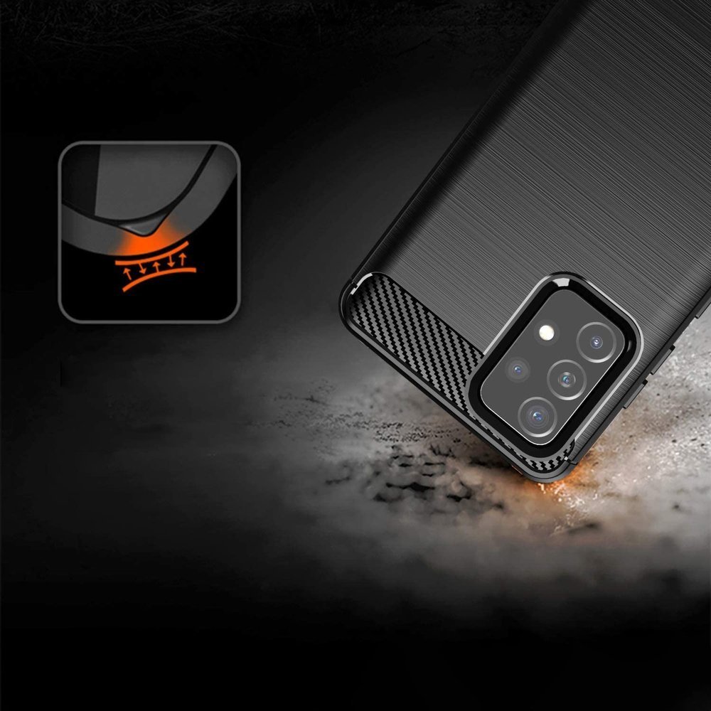 Carbon Case Flexibelt TPU-fodral för Samsung Galaxy A72 4G svart