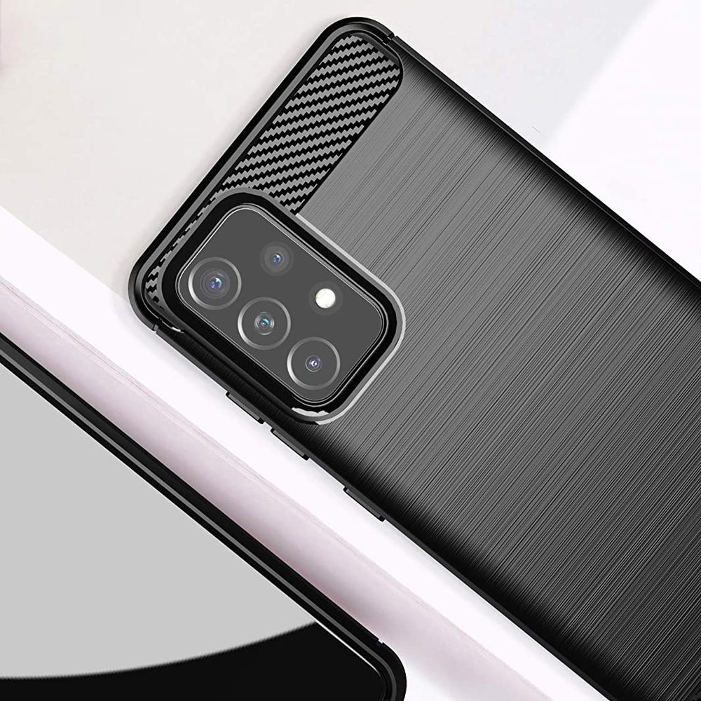 Carbon Case Flexibelt TPU-fodral för Samsung Galaxy A72 4G svart