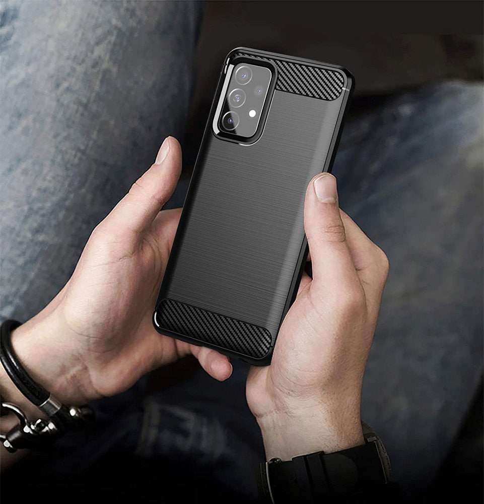 Carbon Case Flexibelt TPU-fodral för Samsung Galaxy A72 4G svart