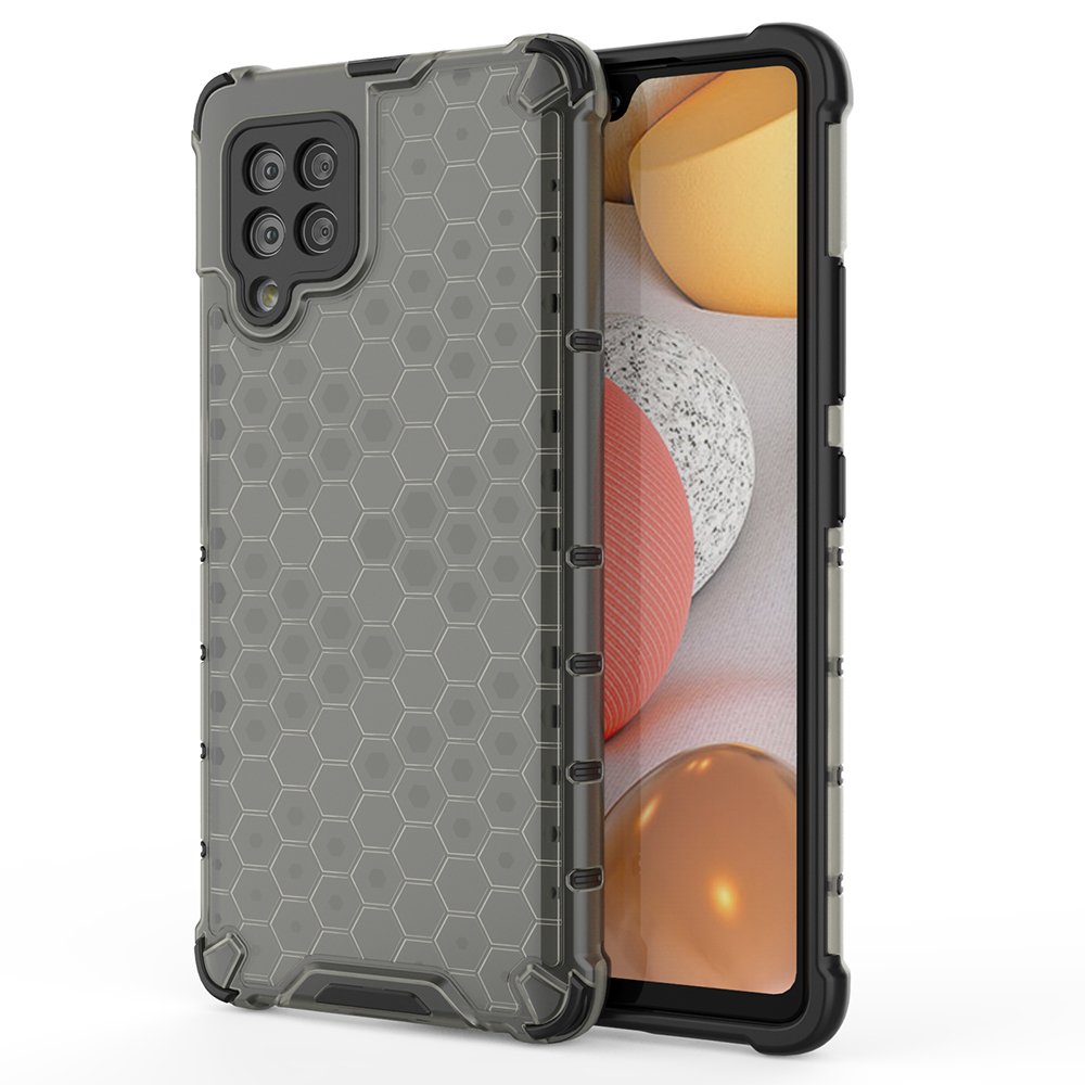 Honeycomb Case pansarskydd med TPU Bumper för Samsung Galaxy A42 5G svart