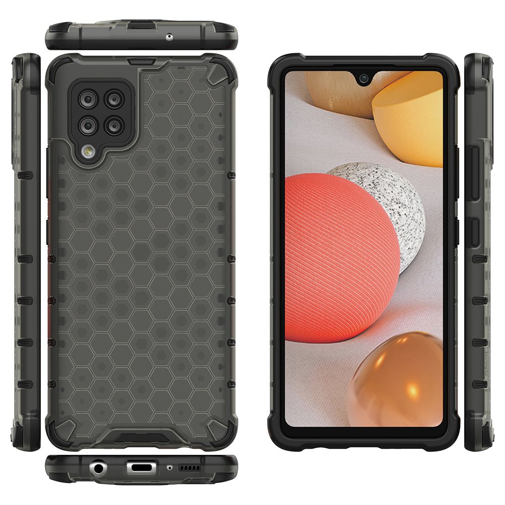 Honeycomb Case pansarskydd med TPU Bumper för Samsung Galaxy A42 5G svart