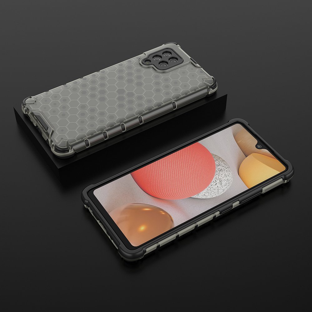 Honeycomb Case pansarskydd med TPU Bumper för Samsung Galaxy A42 5G svart