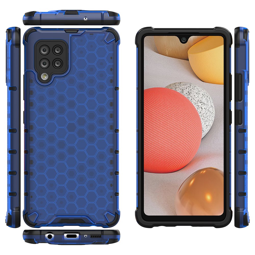Honeycomb Case pansarskydd med TPU-stötfångare för Samsung Galaxy A42 5G blå