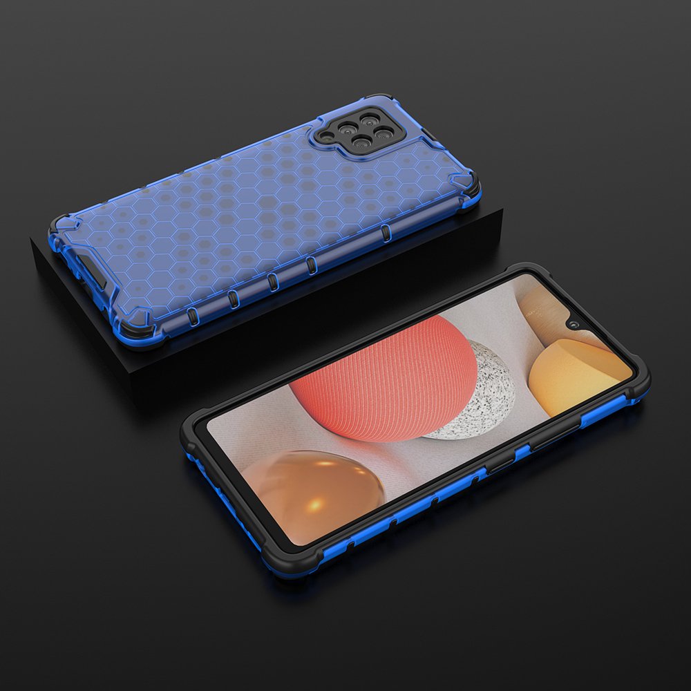 Honeycomb Case pansarskydd med TPU-stötfångare för Samsung Galaxy A42 5G blå