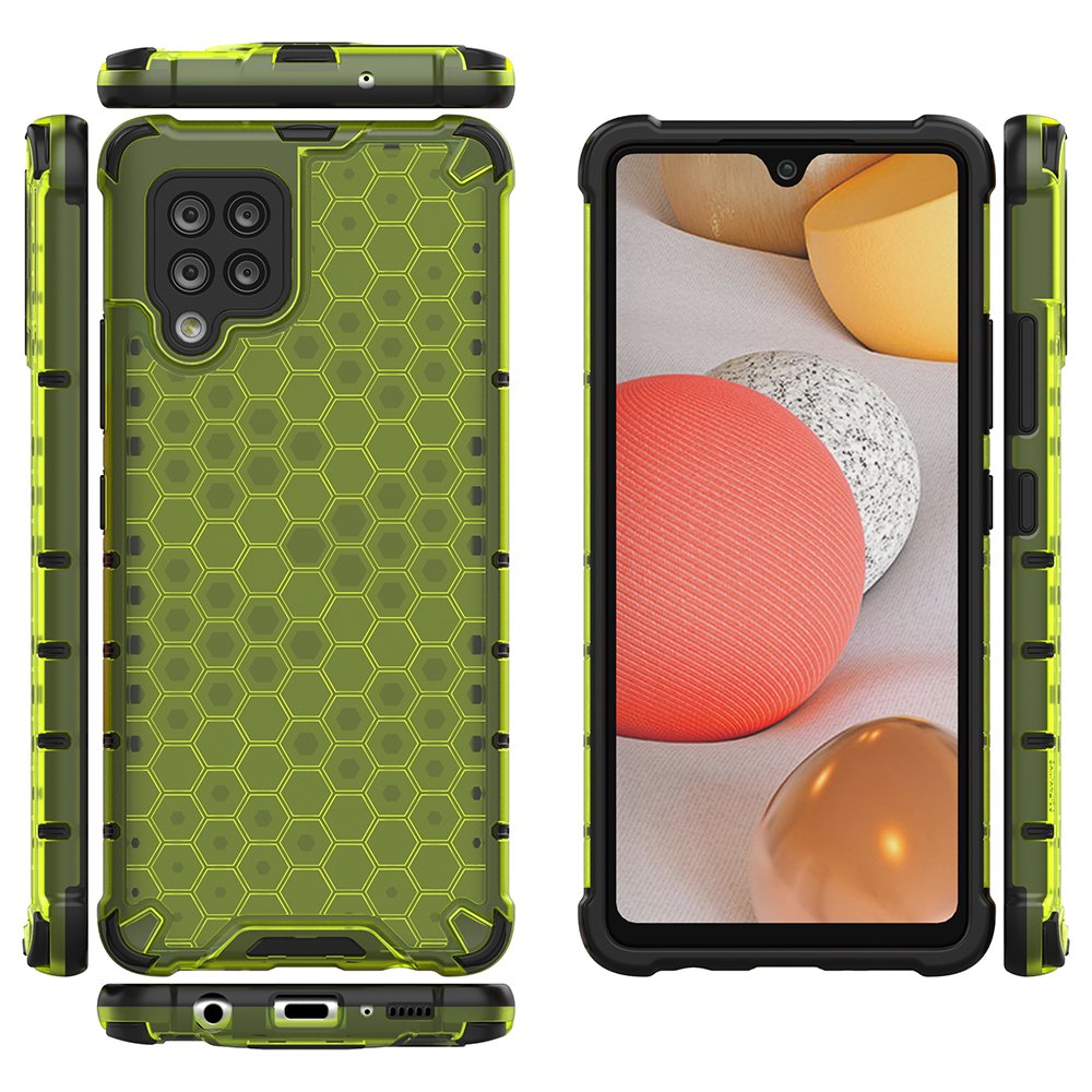Honeycomb Case pansarskydd med TPU-stötfångare för Samsung Galaxy A42 5G grön