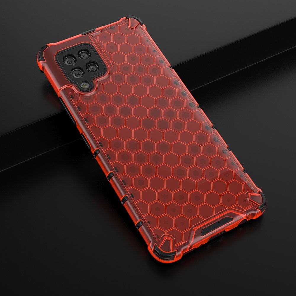 Honeycomb Case pansarskydd med TPU-stötfångare för Samsung Galaxy A42 5G röd