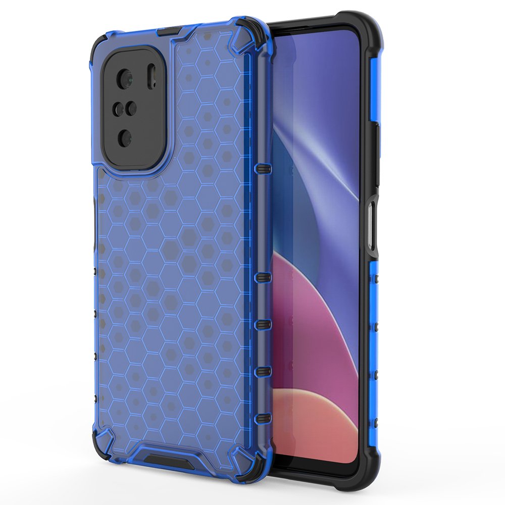 Honeycomb Case med TPU-stötfångare för Xiaomi Redmi K40 Pro+ / K40 / Poco F3 blå
