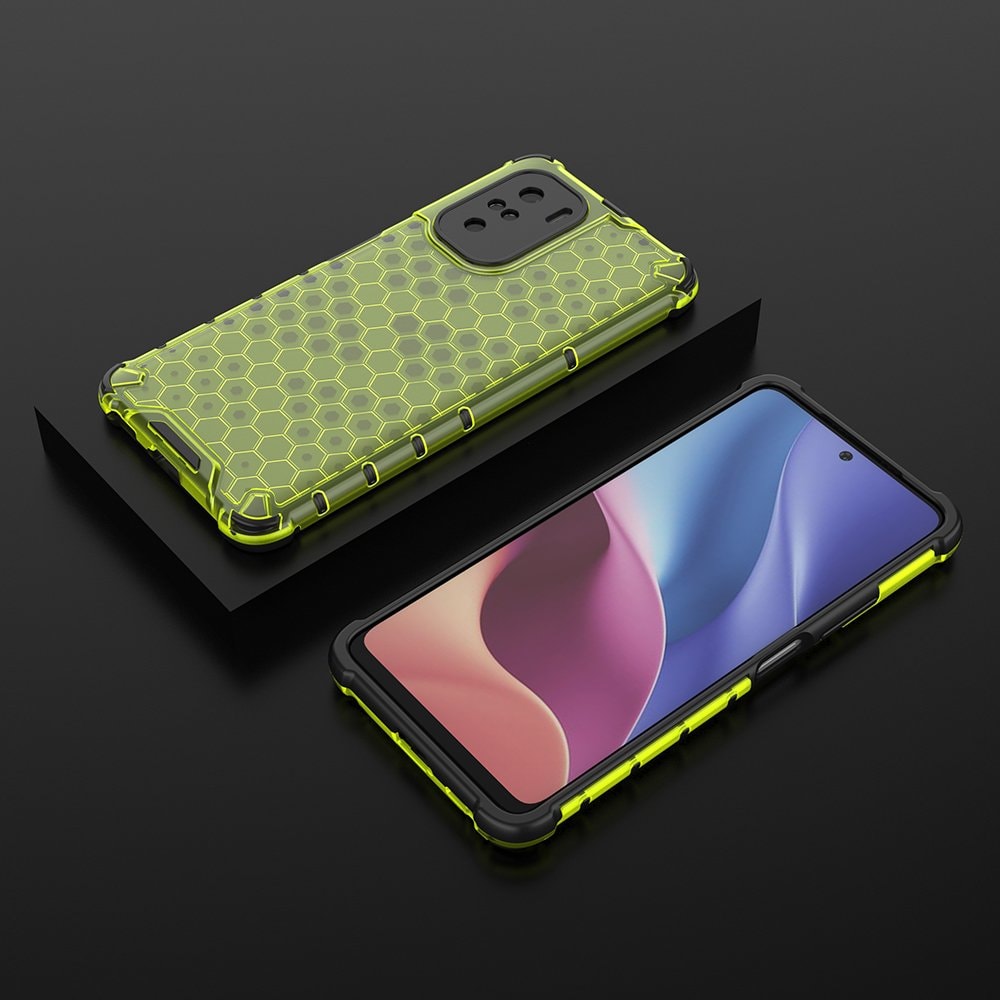 Honeycomb Case pansercover med TPU-kofanger til Xiaomi Redmi K40 Pro+ / K40 Pro / K40 / Poco F3 grøn