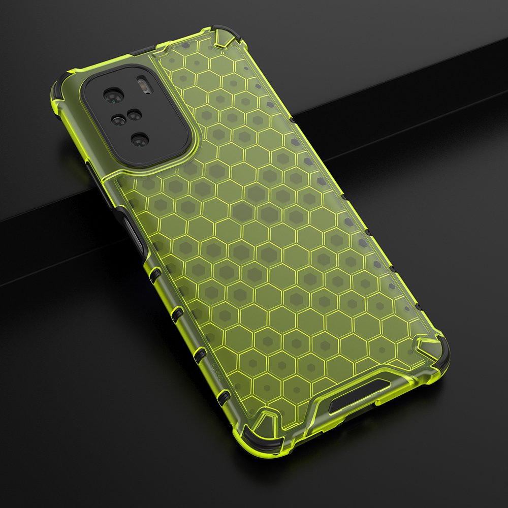 Honeycomb Case pansercover med TPU-kofanger til Xiaomi Redmi K40 Pro+ / K40 Pro / K40 / Poco F3 grøn