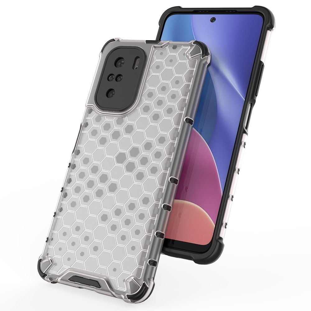 Honeycomb Case panser cover med TPU Bumper til Xiaomi Redmi K40 Pro+ / K40 Pro / K40 / Poco F3 rød