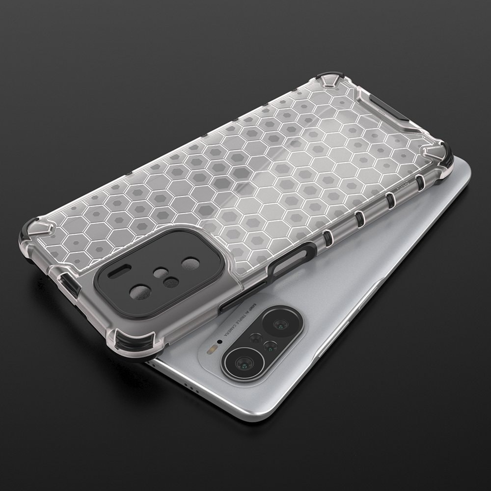 Honeycomb Case panser cover med TPU Bumper til Xiaomi Redmi K40 Pro+ / K40 Pro / K40 / Poco F3 rød