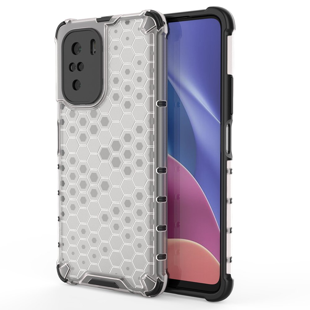 Honeycomb Case med TPU-stötfångare för Xiaomi Redmi K40 Pro+ / K40 / Poco F3, transparent