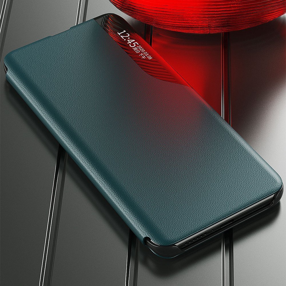 Eco Leather View Case Flip Cover with Stand for Xiaomi Redmi K40 Pro / K40 / Poco F3 Red